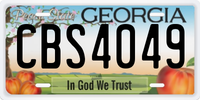 GA license plate CBS4049