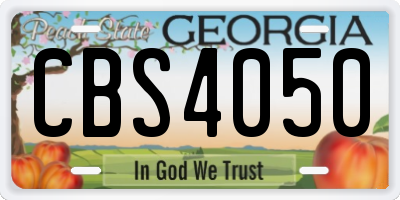 GA license plate CBS4050