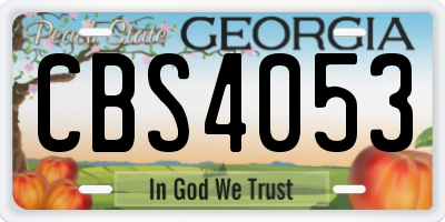 GA license plate CBS4053