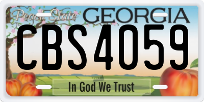 GA license plate CBS4059