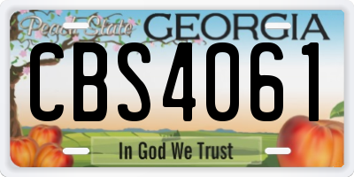 GA license plate CBS4061