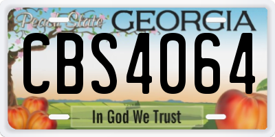 GA license plate CBS4064
