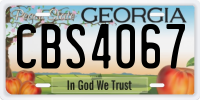 GA license plate CBS4067