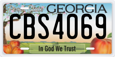 GA license plate CBS4069