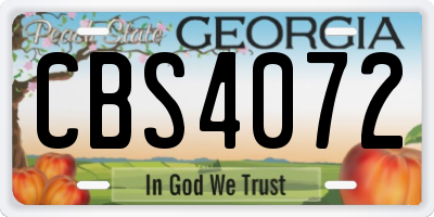 GA license plate CBS4072
