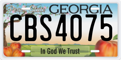 GA license plate CBS4075