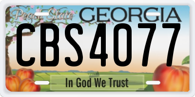 GA license plate CBS4077