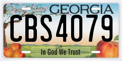 GA license plate CBS4079
