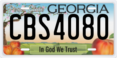 GA license plate CBS4080