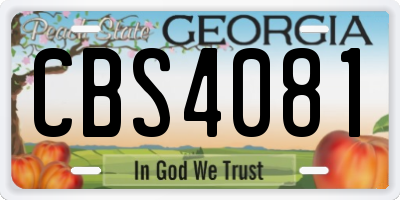 GA license plate CBS4081