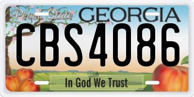 GA license plate CBS4086