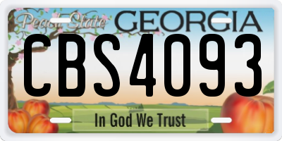 GA license plate CBS4093