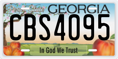GA license plate CBS4095