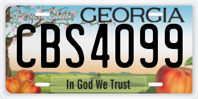 GA license plate CBS4099