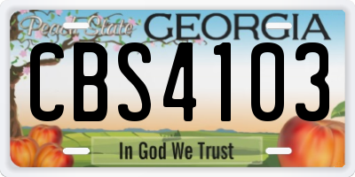 GA license plate CBS4103