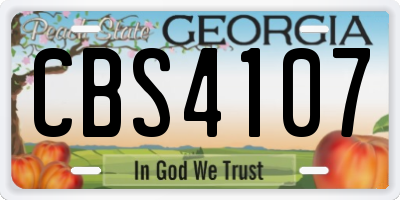 GA license plate CBS4107