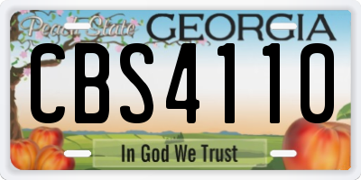 GA license plate CBS4110