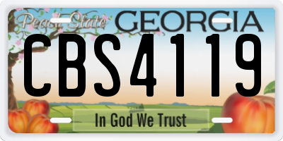 GA license plate CBS4119