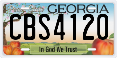 GA license plate CBS4120