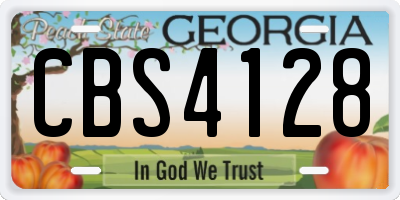 GA license plate CBS4128