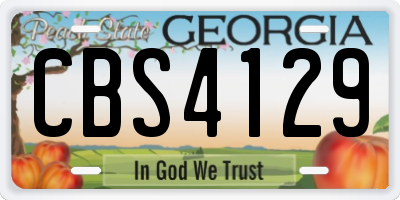 GA license plate CBS4129