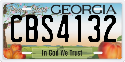 GA license plate CBS4132