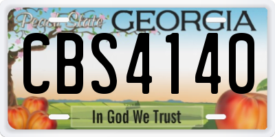 GA license plate CBS4140