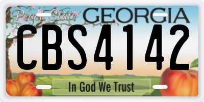 GA license plate CBS4142