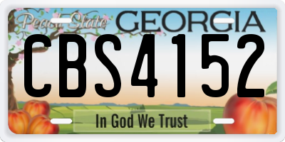 GA license plate CBS4152