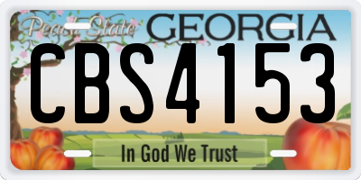 GA license plate CBS4153