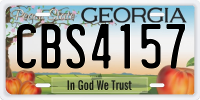 GA license plate CBS4157