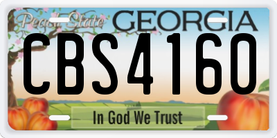 GA license plate CBS4160