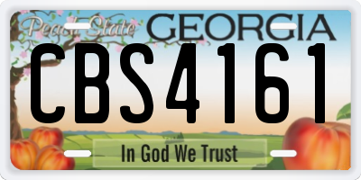 GA license plate CBS4161