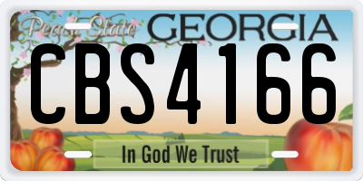 GA license plate CBS4166