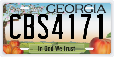 GA license plate CBS4171