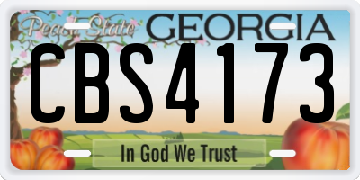 GA license plate CBS4173