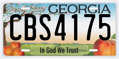 GA license plate CBS4175