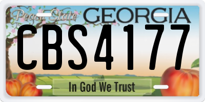 GA license plate CBS4177