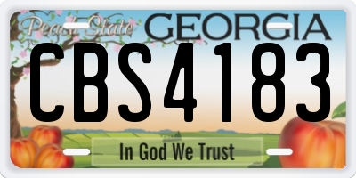 GA license plate CBS4183