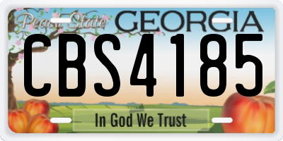 GA license plate CBS4185