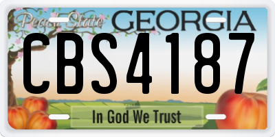 GA license plate CBS4187