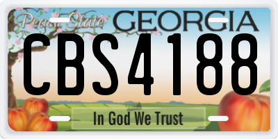 GA license plate CBS4188