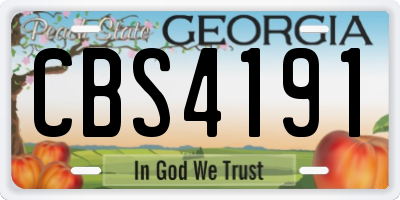 GA license plate CBS4191