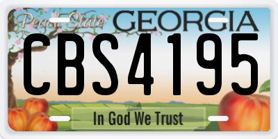 GA license plate CBS4195