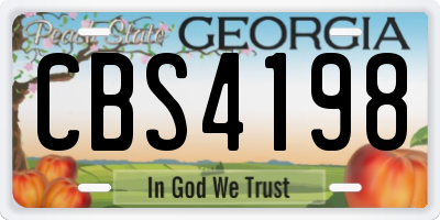 GA license plate CBS4198
