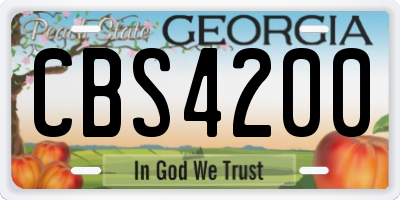 GA license plate CBS4200