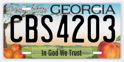 GA license plate CBS4203