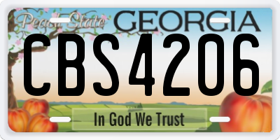GA license plate CBS4206
