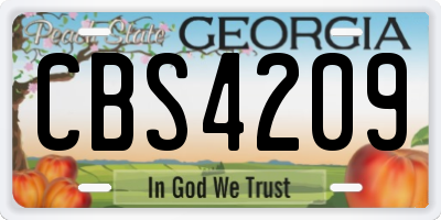 GA license plate CBS4209