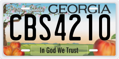 GA license plate CBS4210